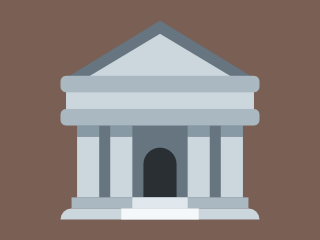 Icon showing a bank